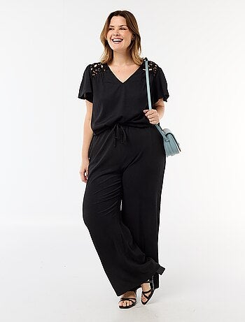 Pantaloni ampi in maglia crêpe