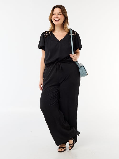 Pantaloni ampi in maglia crêpe - Kiabi