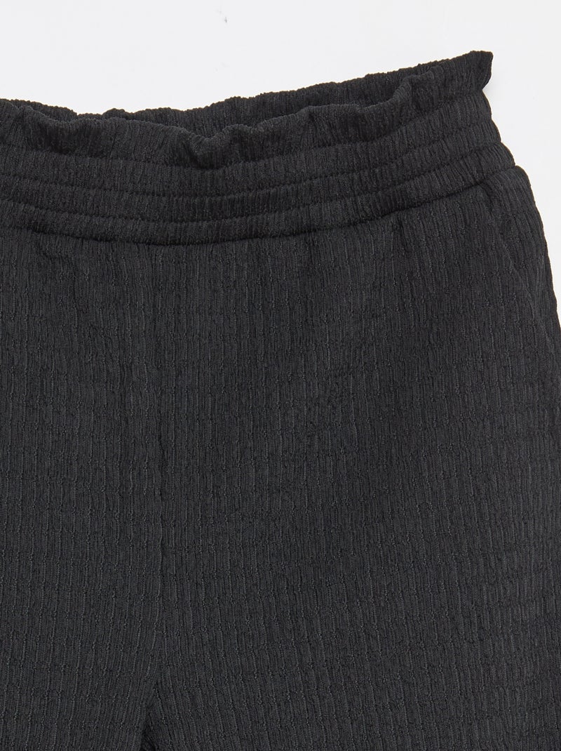 Pantaloni ampi in maglia crêpe Nero - Kiabi