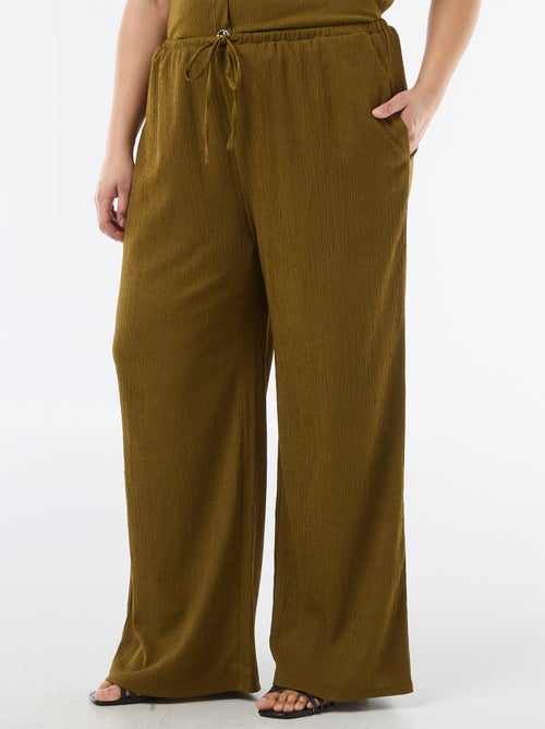 Pantaloni ampi in maglia crêpe - Kiabi