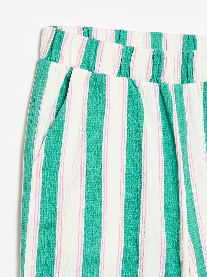Pantaloni ampi in maglia crêpe Verde - Kiabi