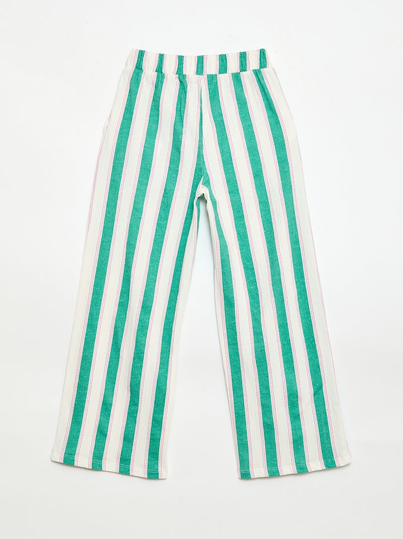Pantaloni ampi in maglia crêpe Verde - Kiabi