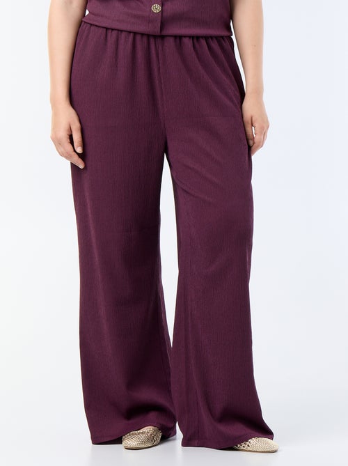 Pantaloni ampi in maglia crêpe - Kiabi