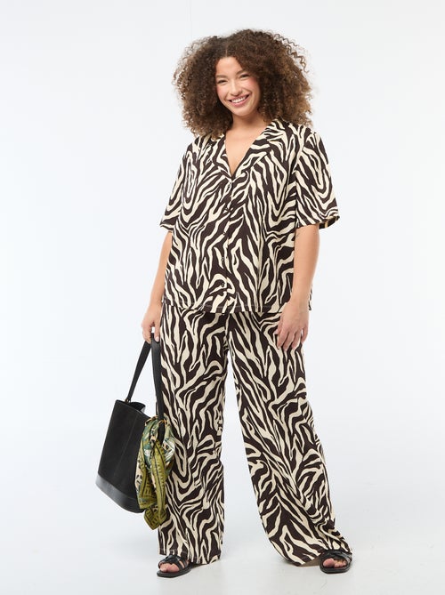 Pantaloni ampi in maglia goffrata - Kiabi