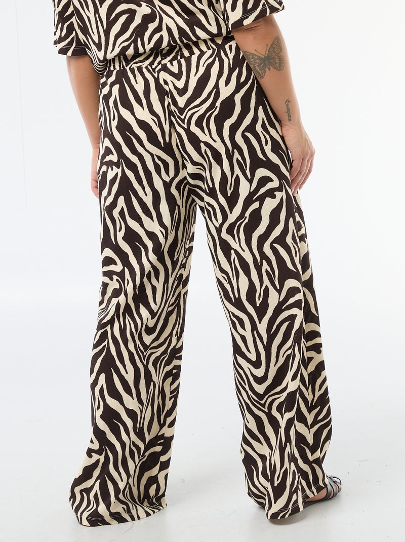 Pantaloni ampi in maglia goffrata Marrone - Kiabi