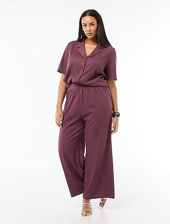 Pantaloni ampi in maglia goffrata