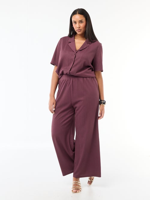 Pantaloni ampi in maglia goffrata - Kiabi