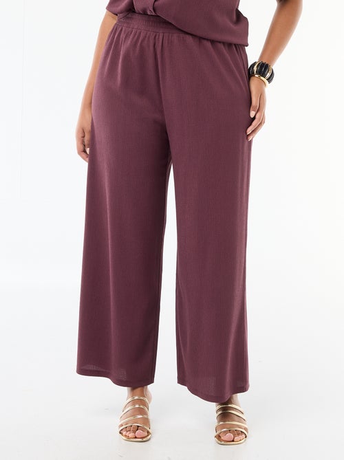 Pantaloni ampi in maglia goffrata - Kiabi