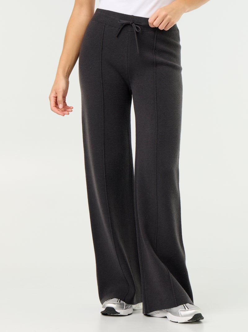 Pantaloni ampi in maglia Nero - Kiabi