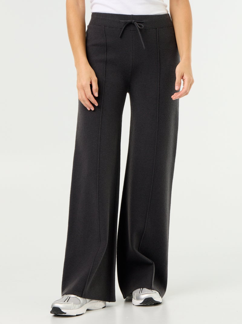 Pantaloni ampi in maglia Nero - Kiabi