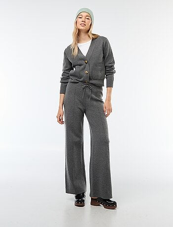 Pantaloni ampi in maglia ottoman