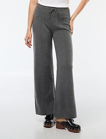 Pantaloni ampi in maglia ottoman