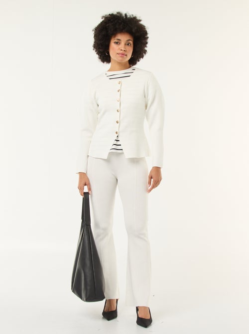 Pantaloni ampi in maglia ottoman tinta unita - Kiabi