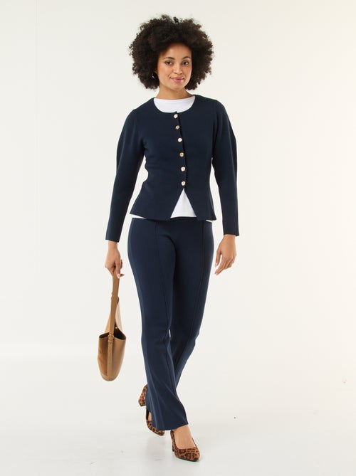 Pantaloni ampi in maglia ottoman tinta unita - Kiabi