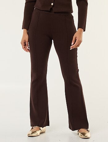 Pantaloni ampi in maglia ottoman tinta unita