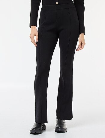 Pantaloni ampi in maglia ottoman tinta unita