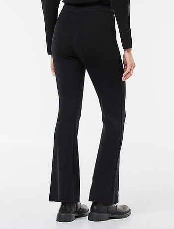 Pantaloni ampi in maglia ottoman tinta unita