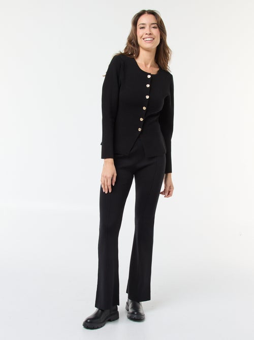 Pantaloni ampi in maglia ottoman tinta unita - Kiabi