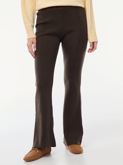 Pantaloni ampi in maglia ottoman tinta unita - Kiabi