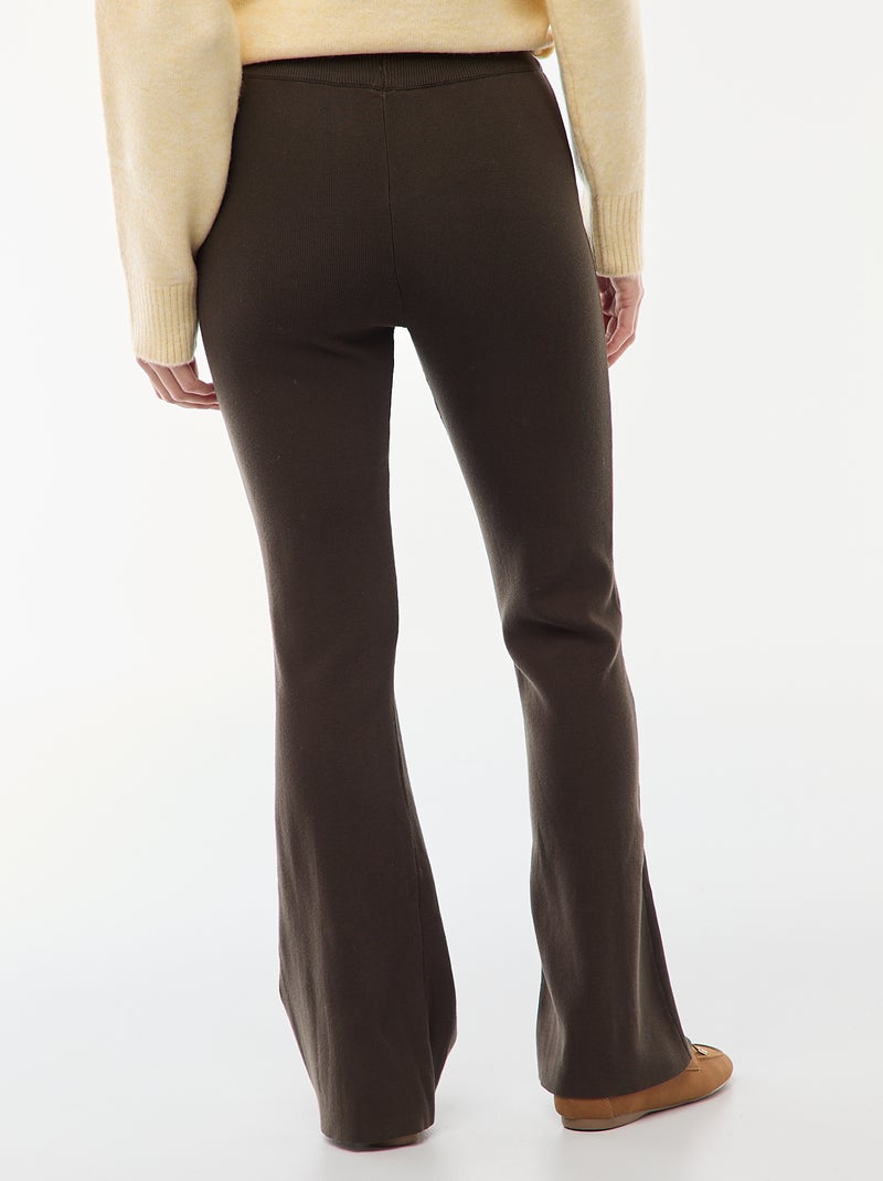 Pantaloni ampi in maglia ottoman tinta unita Nero - Kiabi