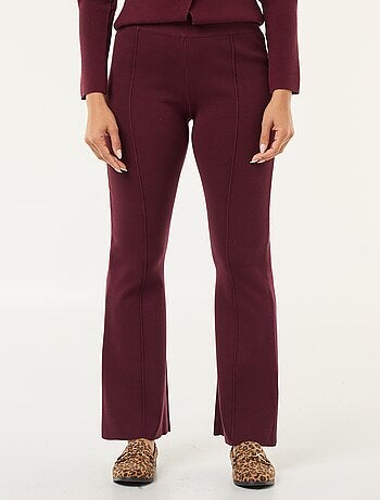 Pantaloni ampi in maglia ottoman tinta unita