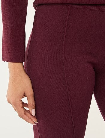 Pantaloni ampi in maglia ottoman tinta unita