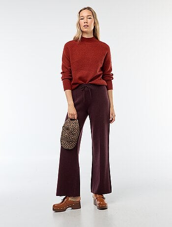 Pantaloni ampi in maglia ottoman