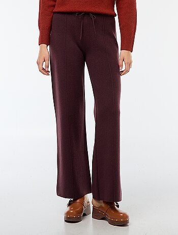 Pantaloni ampi in maglia ottoman