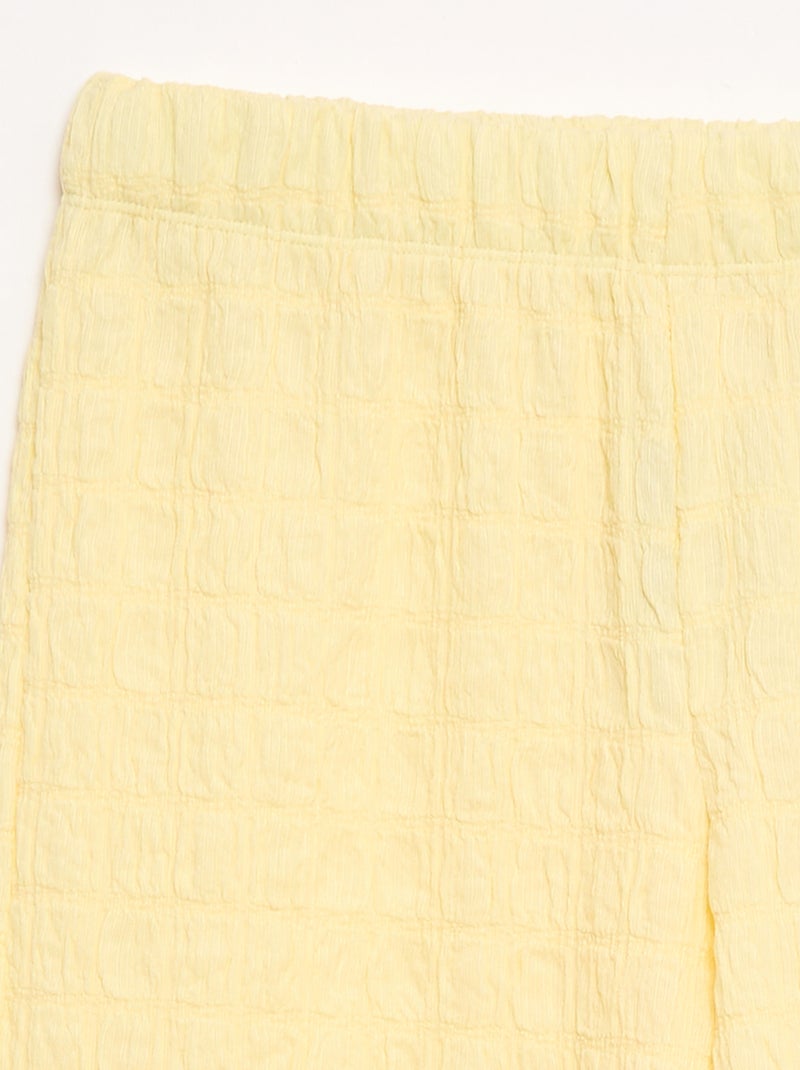 Pantaloni ampi in maglia stretch Giallo - Kiabi