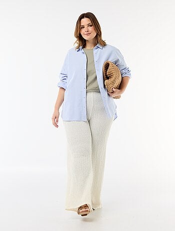 Pantaloni ampi in maglia waffle