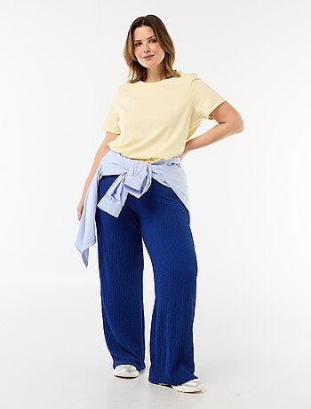 Pantaloni ampi in maglia waffle
