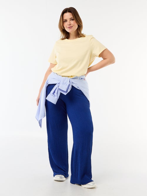 Pantaloni ampi in maglia waffle - Kiabi