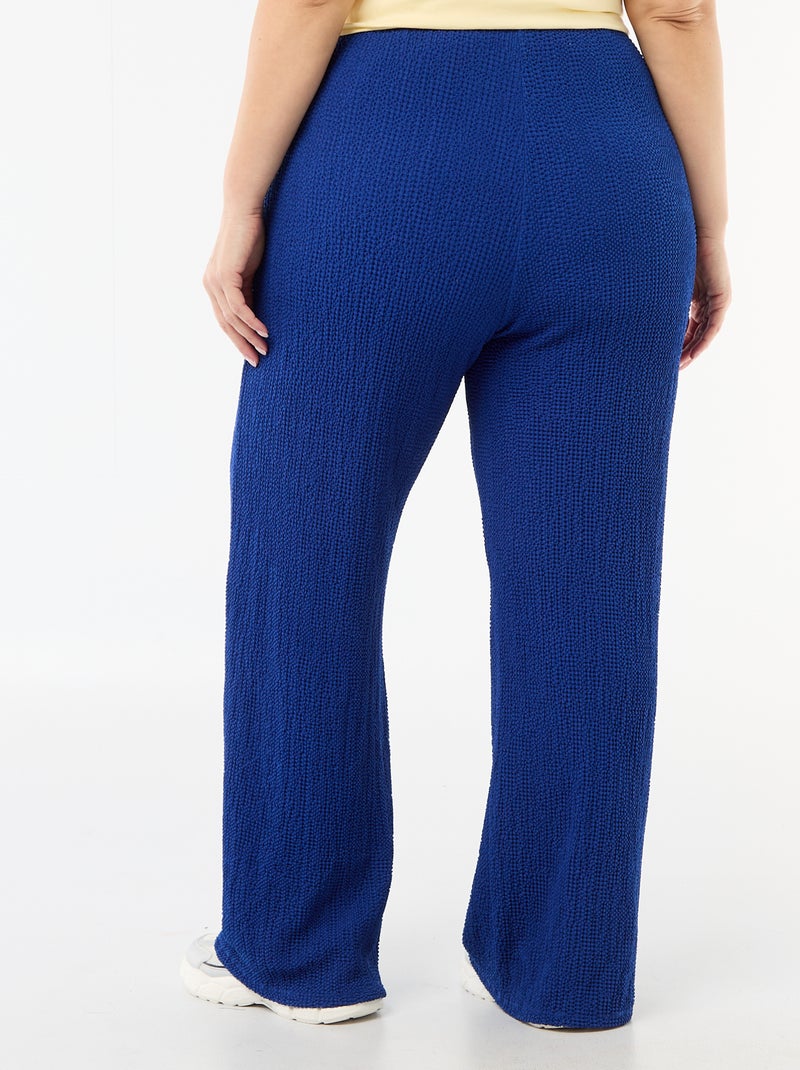 Pantaloni ampi in maglia waffle Blu - Kiabi
