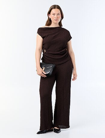 Pantaloni ampi in maglia waffle