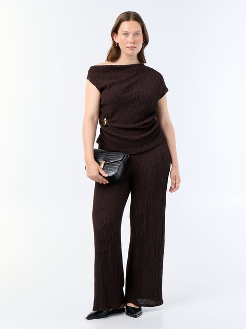 Pantaloni ampi in maglia waffle - Kiabi Pantaloni ampi in maglia waffle - Kiabi