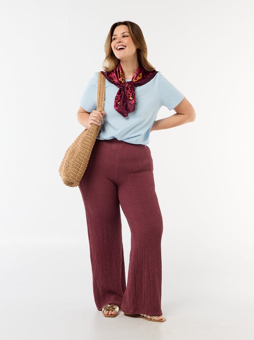 Pantaloni ampi in maglia waffle - Kiabi