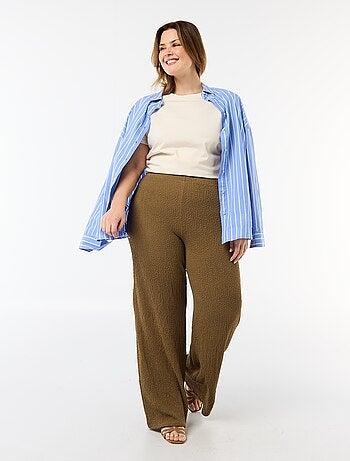 Pantaloni ampi in maglia waffle