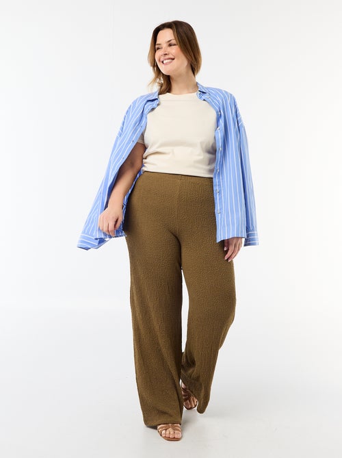 Pantaloni ampi in maglia waffle - Kiabi