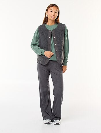 Pantaloni ampi in materiale a coste