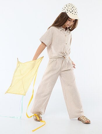 Pantaloni ampi in misto lino