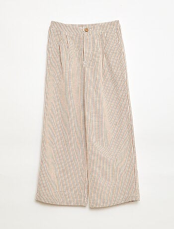 Pantaloni ampi in misto lino