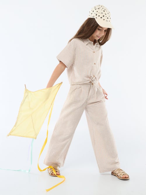 Pantaloni ampi in misto lino - Kiabi