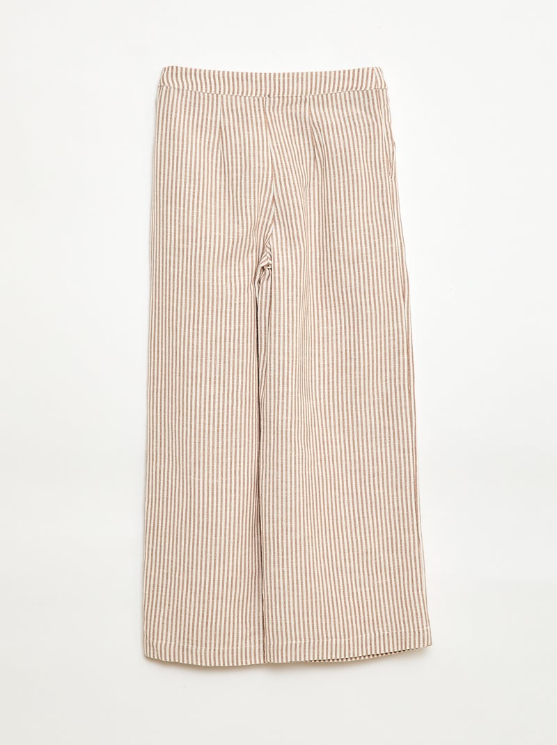 Pantaloni ampi in misto lino Beige - Kiabi