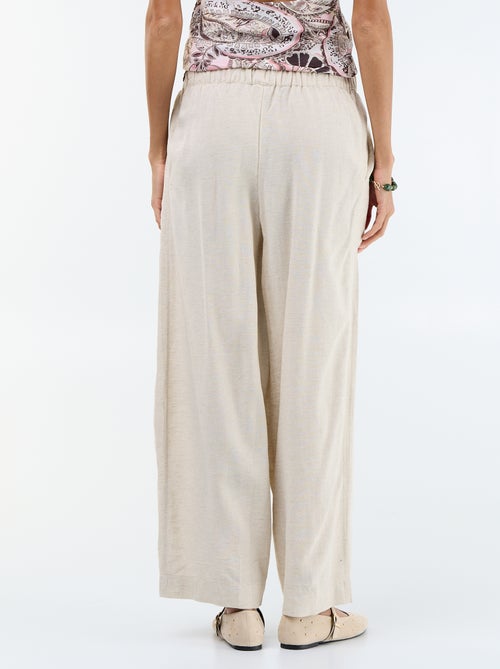Pantaloni ampi in misto lino - Kiabi