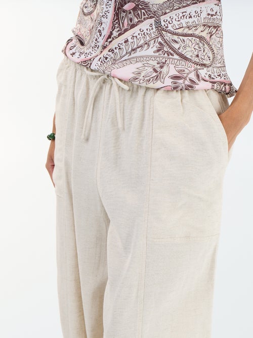 Pantaloni ampi in misto lino - Kiabi