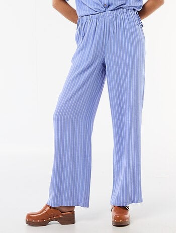 Pantaloni ampi in misto lino