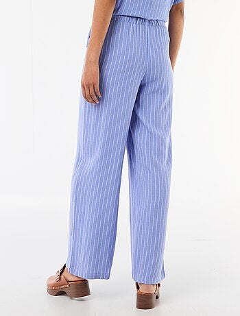 Pantaloni ampi in misto lino