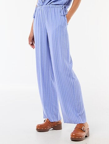 Pantaloni ampi in misto lino