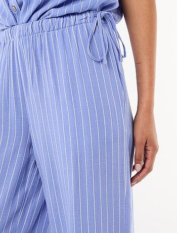 Pantaloni ampi in misto lino