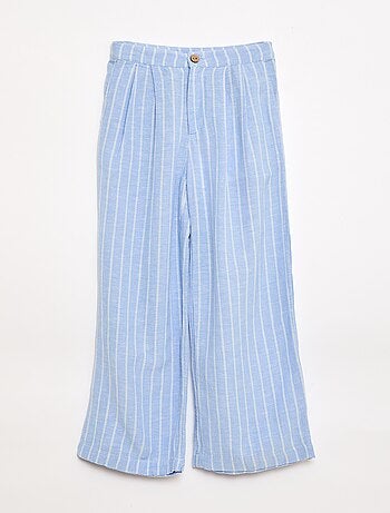 Pantaloni ampi in misto lino